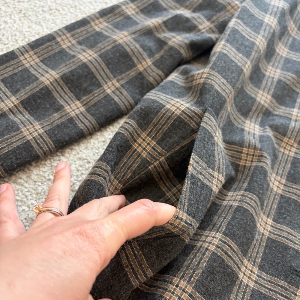 Madewell Dorset Oversized Blazer Womens S Gray Tan Plaid Wool Blend Academia - Picture 4 of 10